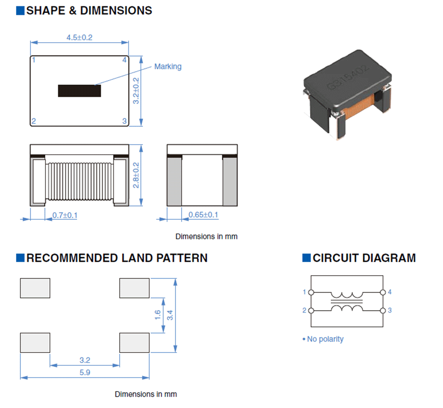 ACT汽車(chē)信號(hào)線共模電感